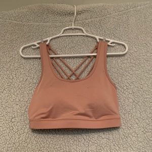 Pastel Pink Criss Cross Sports Bra
